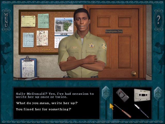 Nancy Drew: Ghost Dogs of Moon Lake (Windows) screenshot: Jeff Akers, the ranger, has secrets too.