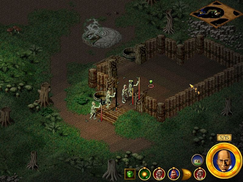 Magic & Mayhem (Windows) screenshot: Some zombies conquering a hut