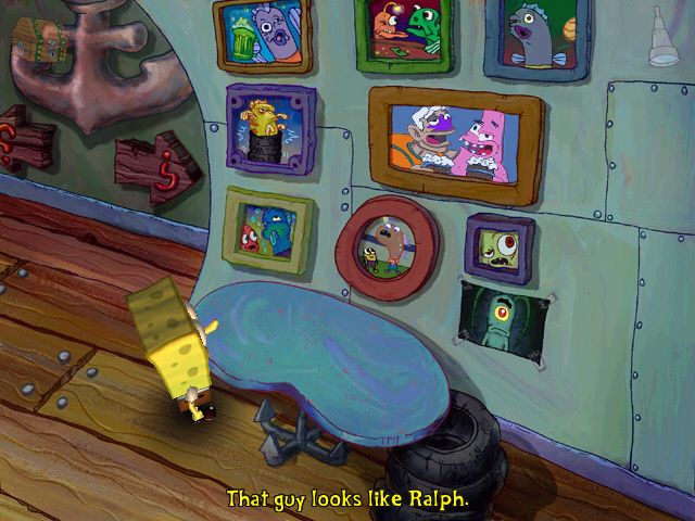 SpongeBob SquarePants: Employee of the Month (Windows) screenshot: Which Picture Is He Talking About?