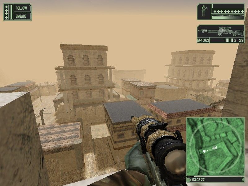 Marine Sharpshooter II: Jungle Warfare (Windows) screenshot: High ground is always advantageous.