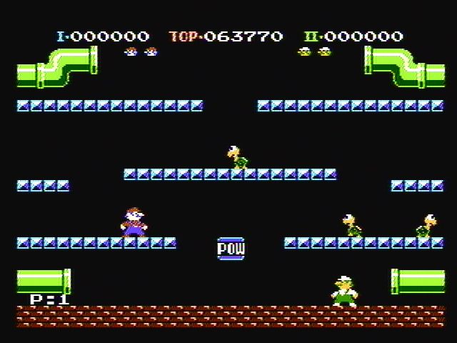 Mario Bros. (NES) screenshot: Starting a new two player game