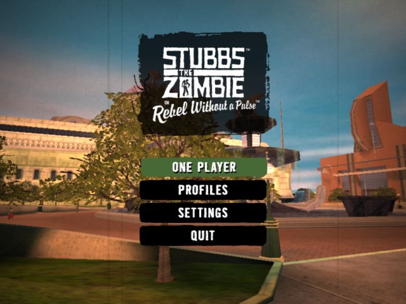 Stubbs the Zombie in Rebel Without a Pulse (Windows) screenshot: Menu Screen