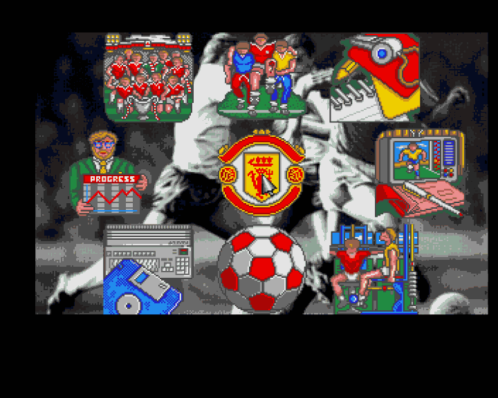 Manchester United (Amiga) screenshot: Main management menu