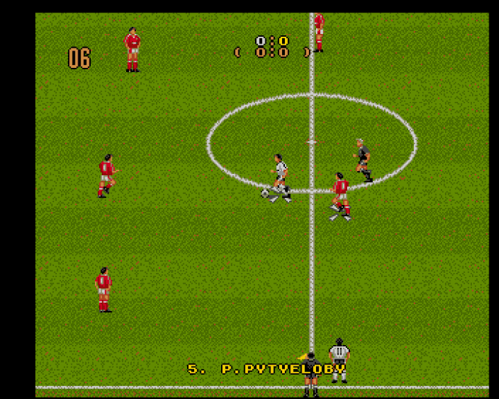 MicroLeague Action Sports Soccer (Amiga) screenshot: Playing the game