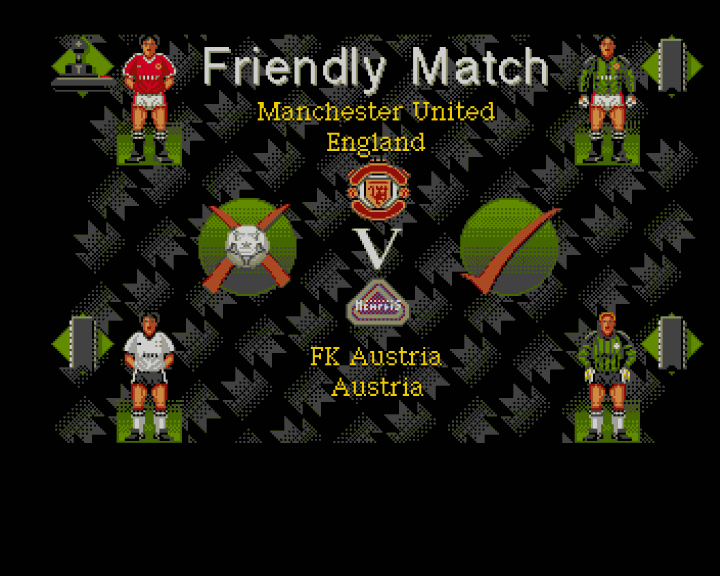 MicroLeague Action Sports Soccer (Amiga) screenshot: Select computer or human opponents