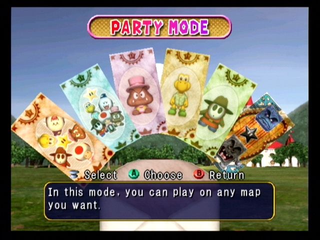 Mario Party 4 (GameCube) screenshot: The main menu