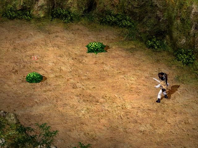 Xin Xianjian Qixia Zhuan (Windows) screenshot: Fighting two green monsters