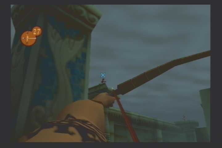 The Mark of Kri (PlayStation 2) screenshot: Aiming with the bow weapon