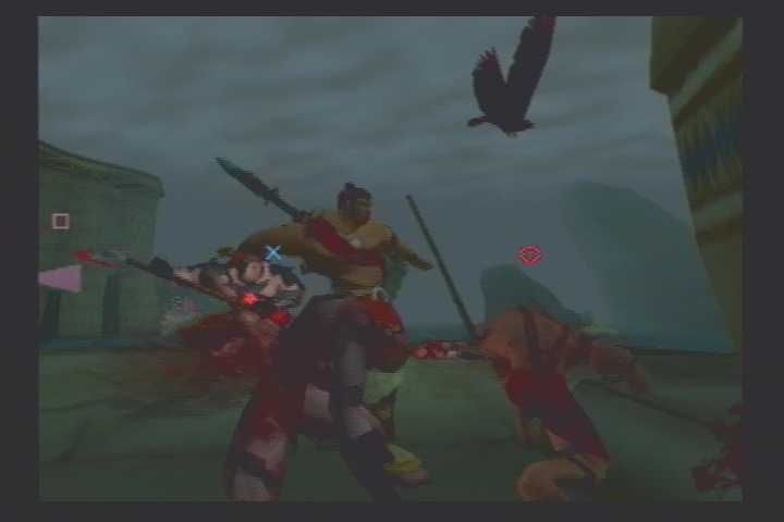 The Mark of Kri (PlayStation 2) screenshot: Rau fighting a group of enemies