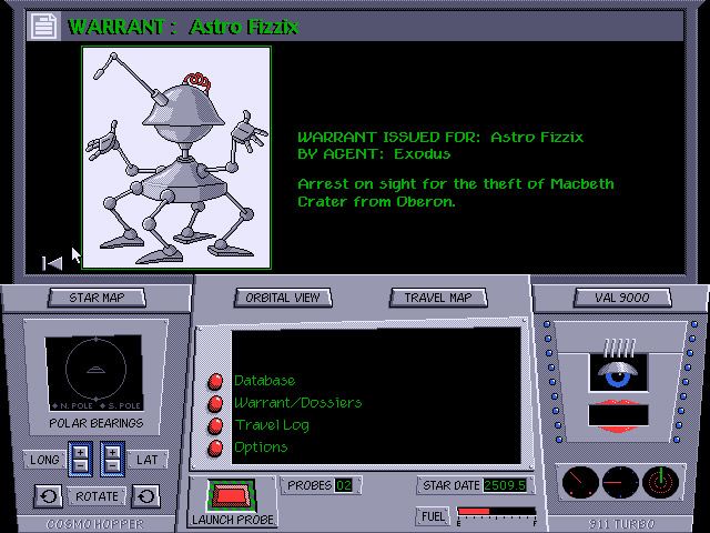 Where in Space Is Carmen Sandiego?: Deluxe (DOS) screenshot: We have a suspect