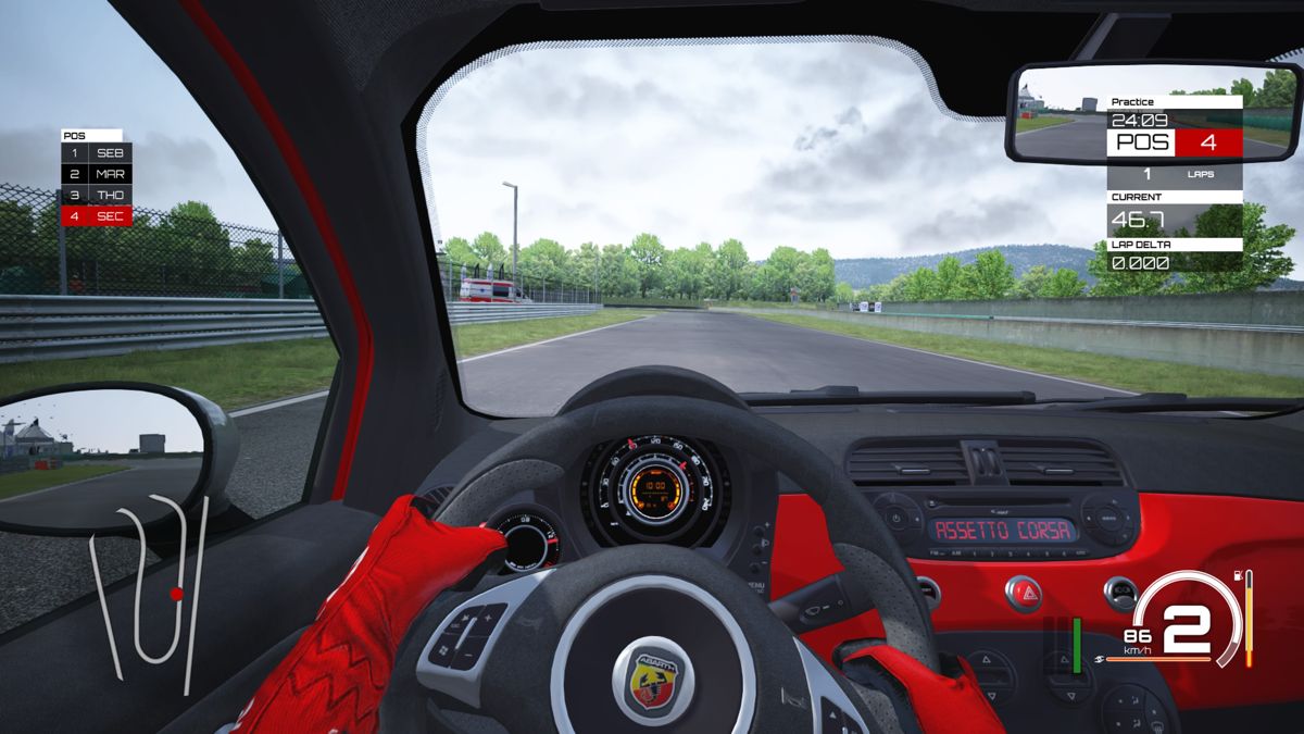 Assetto Corsa (PlayStation 4) screenshot: Abarth's cockpit