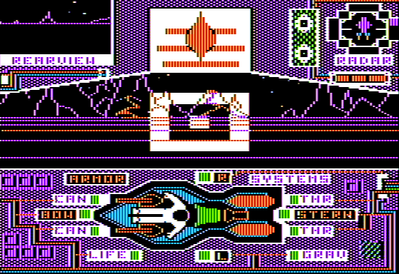 S.C.I.M.M.A.R.'s (Apple II) screenshot: Exchanging Fire
