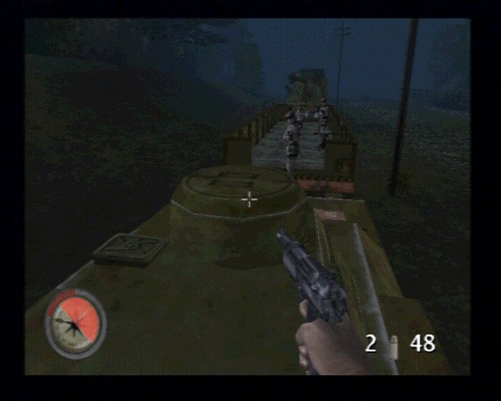Medal of Honor: Frontline (PlayStation 2) screenshot: Onboard the german armored train.