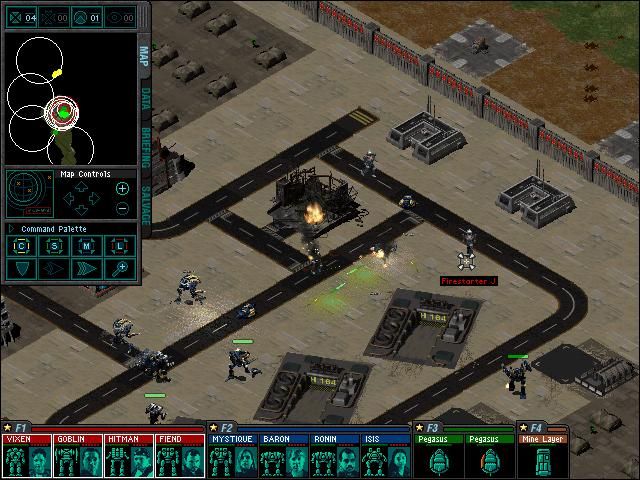 Mech Commander (Windows) screenshot: Blasting Clan Commandos