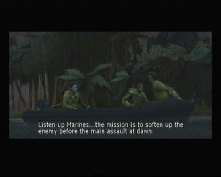 Medal of Honor: Rising Sun (GameCube) screenshot: Guadalcanal mission, but first we need to reach the shore