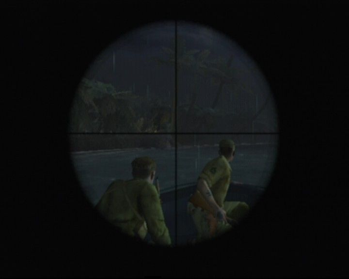 Medal of Honor: Rising Sun (GameCube) screenshot: Looking through the sniper rifle scope