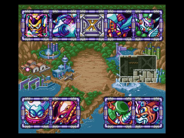 Mega Man X3 (Windows) screenshot: The Stage Select screen