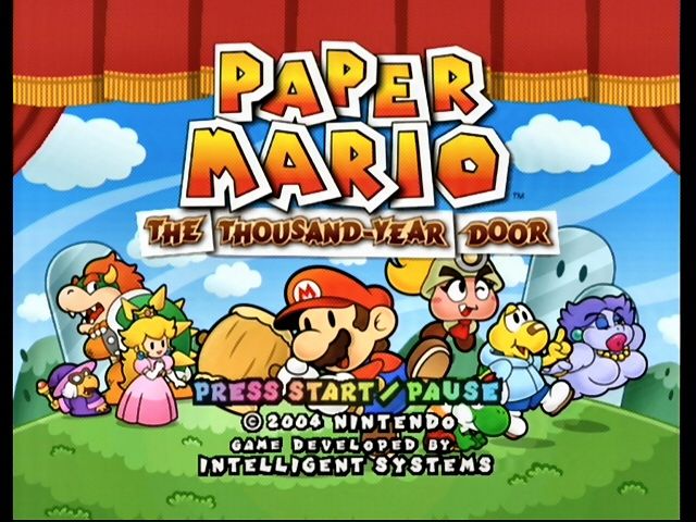 Paper Mario: The Thousand-Year Door (GameCube) screenshot: The title screen.