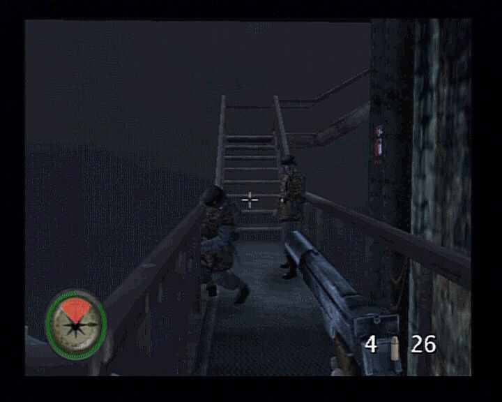 Medal of Honor: Frontline (PlayStation 2) screenshot: Messing up the plans for mining the bridge for the incoming allied tank division.