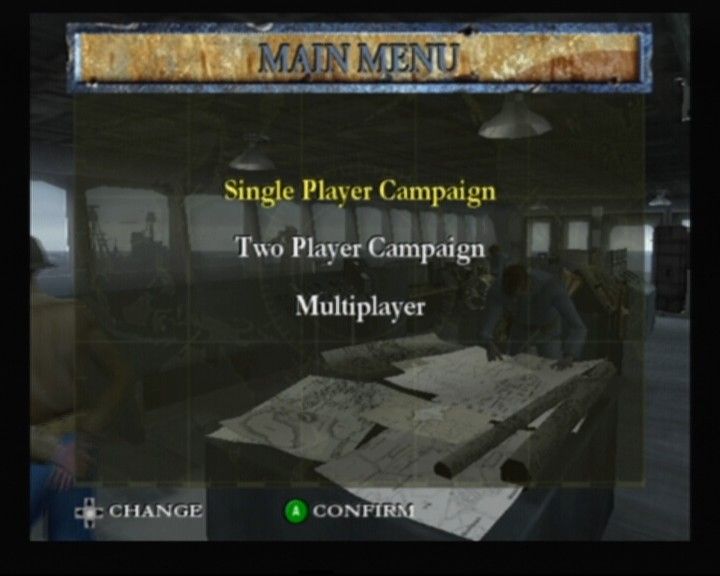 Medal of Honor: Rising Sun (GameCube) screenshot: Main Menu