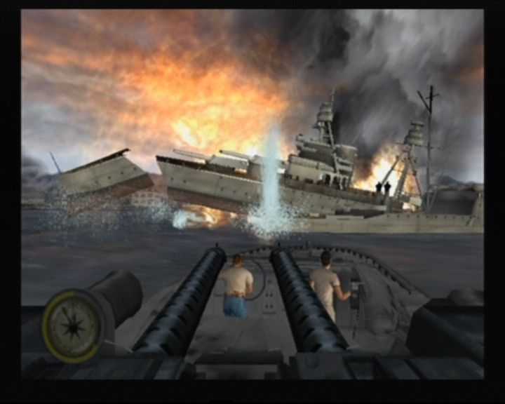 Medal of Honor: Rising Sun (GameCube) screenshot: No matter how fast you shoot or how many crafts you shot down, your fleet is doomed