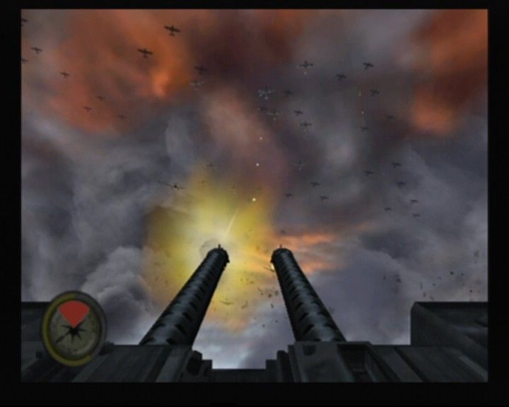 Medal of Honor: Rising Sun (GameCube) screenshot: When you see a squadron or Zeros, it's payback time, but when you see a swarm, you can only panic