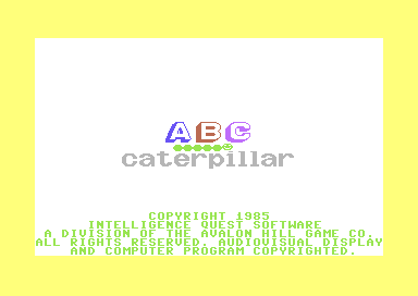 ABC Caterpillar (Commodore 64) screenshot: Title Screen