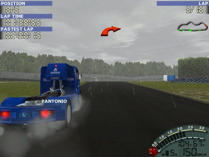 Mercedes-Benz Truck Racing (Windows) screenshot: Raining