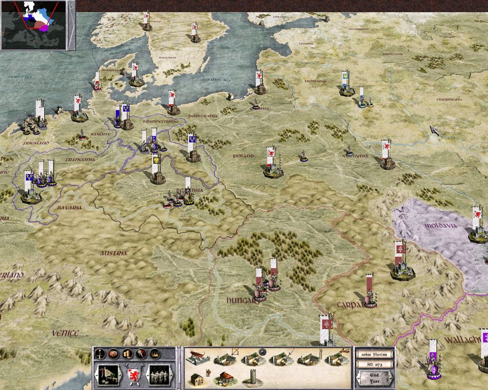 Medieval: Total War (Windows) screenshot: Tactical screen