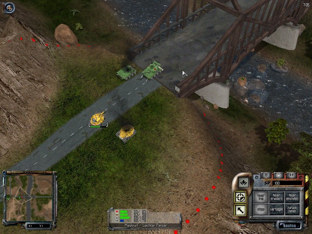 S.W.I.N.E. (Windows) screenshot: Blowing up the artillery