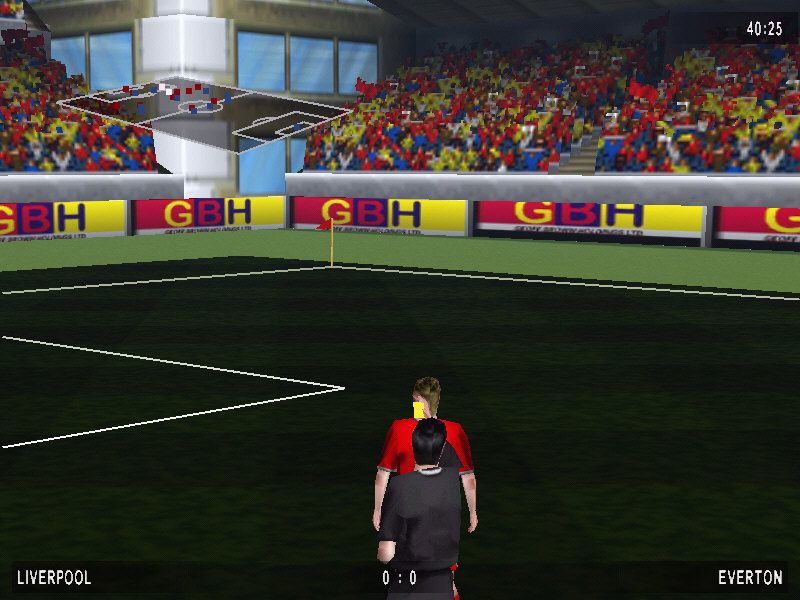 Michael Owen's World League Soccer '99 (Windows) screenshot: A yellow card