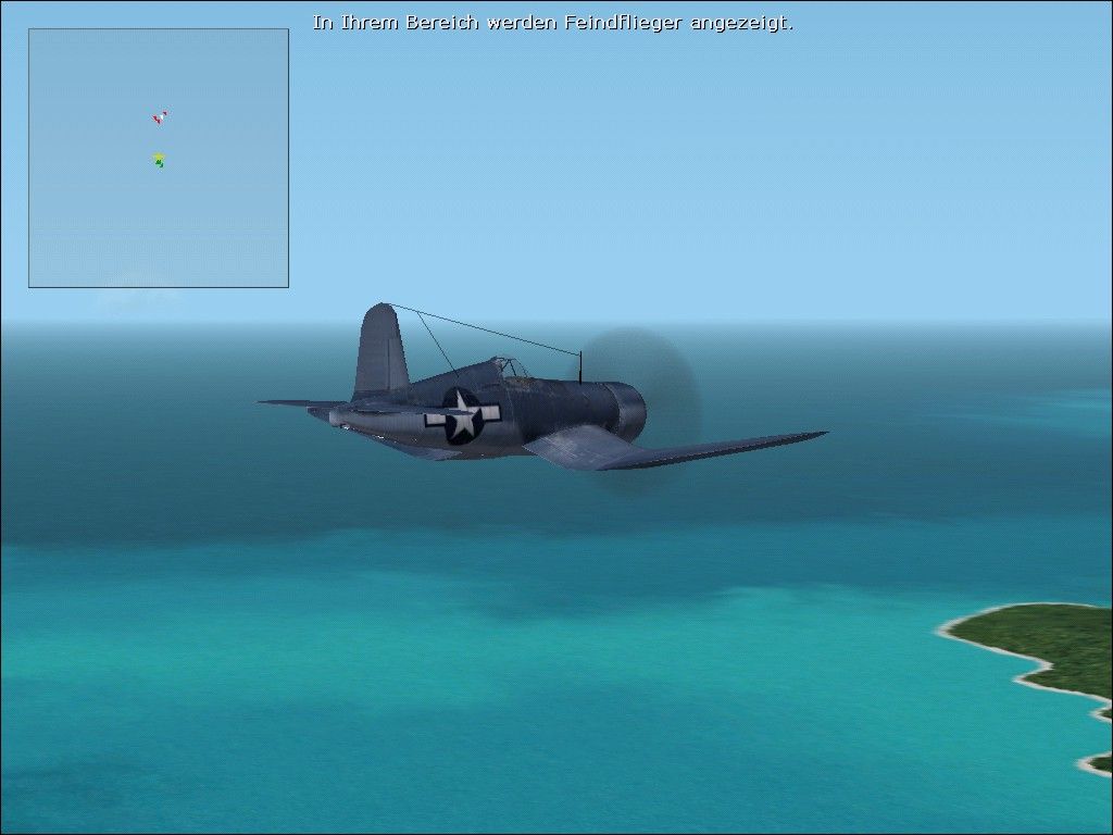 Microsoft Combat Flight Simulator 2: WW II Pacific Theater (Windows) screenshot: External view (Corsair)
