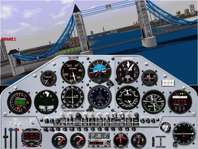 Microsoft Flight Simulator 98 (Windows) screenshot: London Bridge
