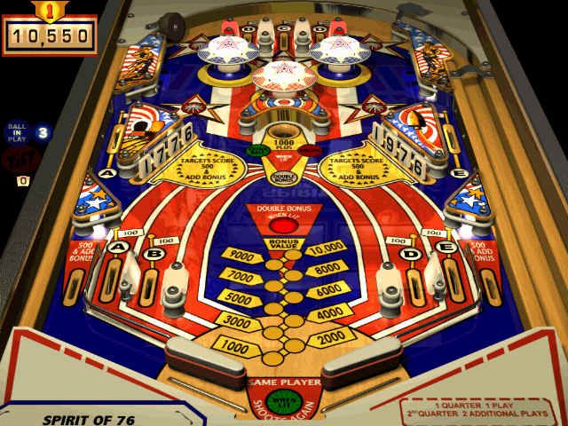 Microsoft Pinball Arcade (Windows) screenshot: Spirit of '76