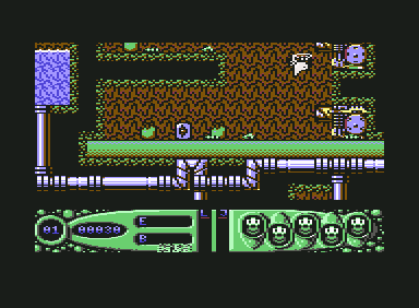 Steg the Slug (Commodore 64) screenshot: Steg is dead