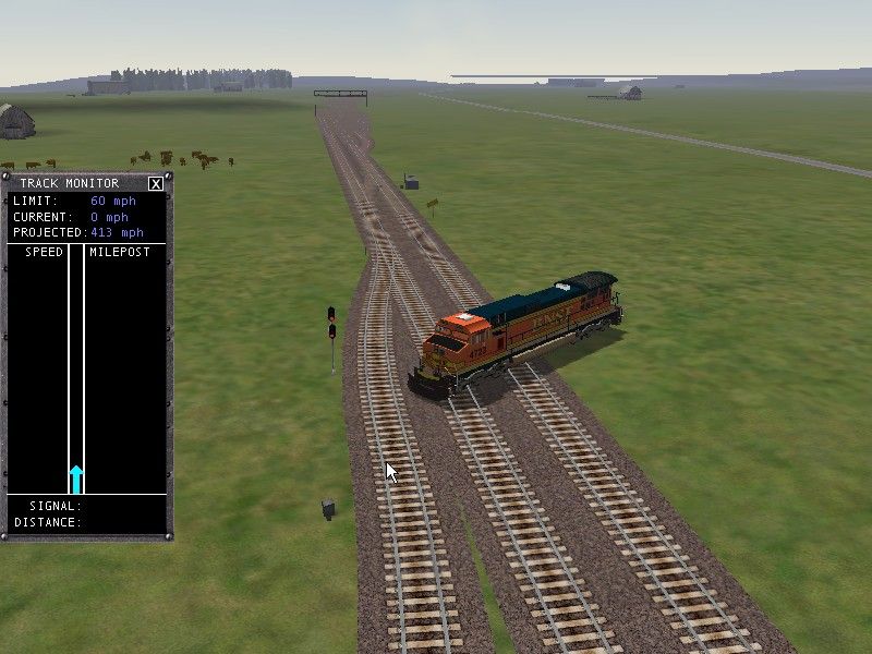 Microsoft Train Simulator (Windows) screenshot: This is what happens when you take a turn too fast.