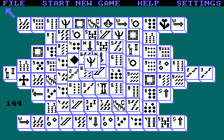 Shanghai (Amstrad CPC) screenshot: Beginning a game