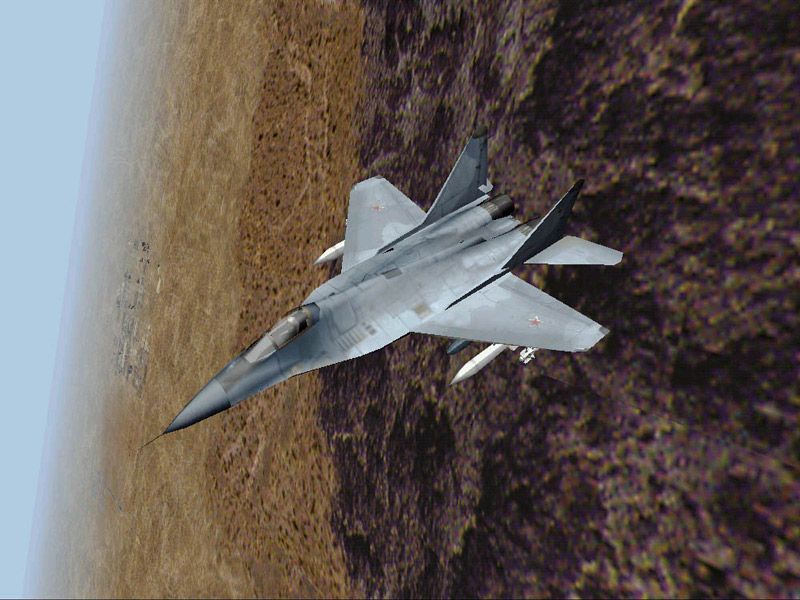 MiG-29 Fulcrum (Windows) screenshot: Performing the famous gravity-defying Kobra maneuver