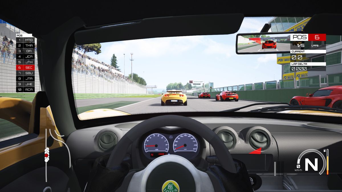 Assetto Corsa (PlayStation 4) screenshot: Lotus Exige's car cockpit