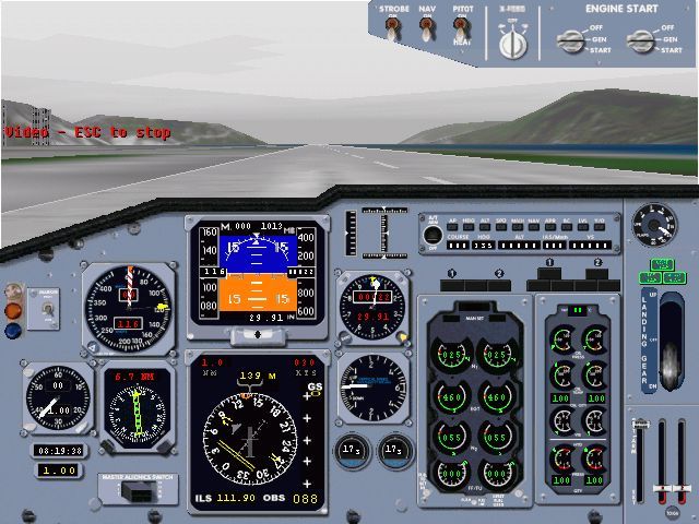 Microsoft Flight Simulator 98 (Windows) screenshot: Landing in Hong Kong