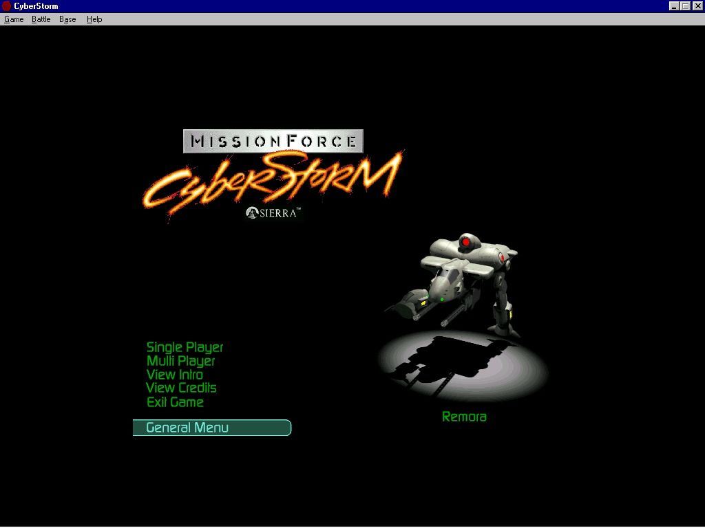MissionForce: CyberStorm (Windows) screenshot: Main menu