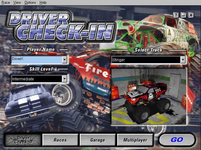 Monster Truck Madness 2 (Windows) screenshot: Driver Check-in