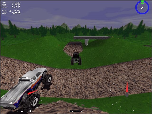 Monster Truck Madness (Windows) screenshot: Air Time, outside view