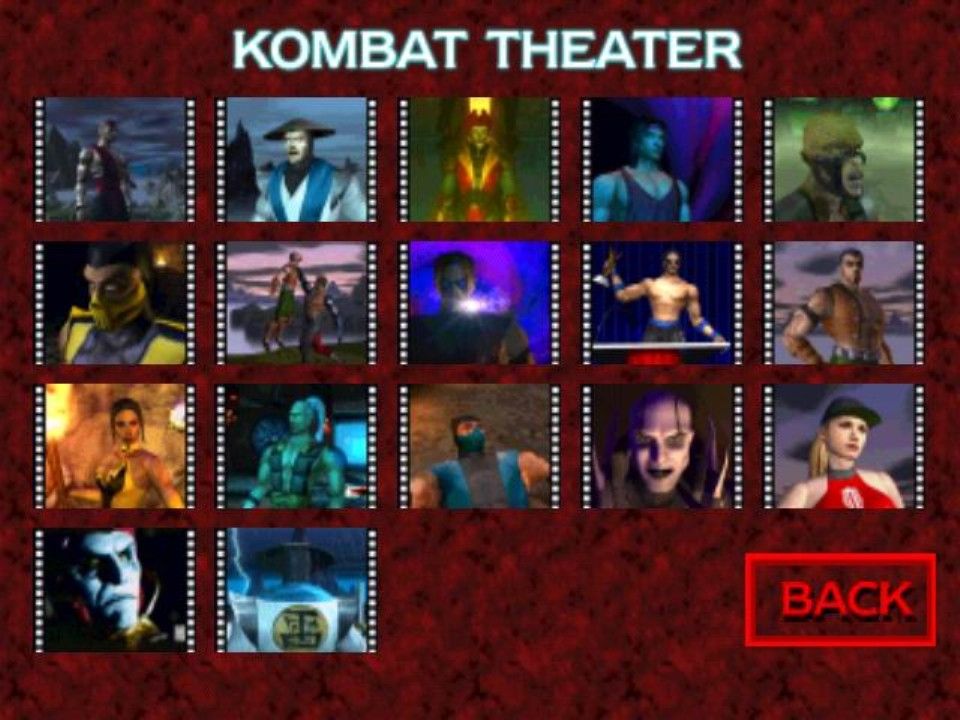 Mortal Kombat 4 (Windows) screenshot: Endings can be accessed once you've completed the game with that character