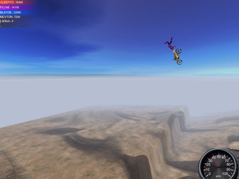 Motocross Madness (Windows) screenshot: Woah!