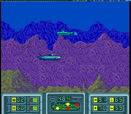 The Hunt for Red October (SNES) screenshot: This small submarine wants to prevent your escape...