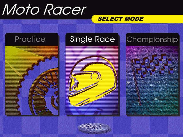Moto Racer (Windows) screenshot: mode selection