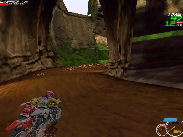 Moto Racer (Windows) screenshot: the lost ruins 2