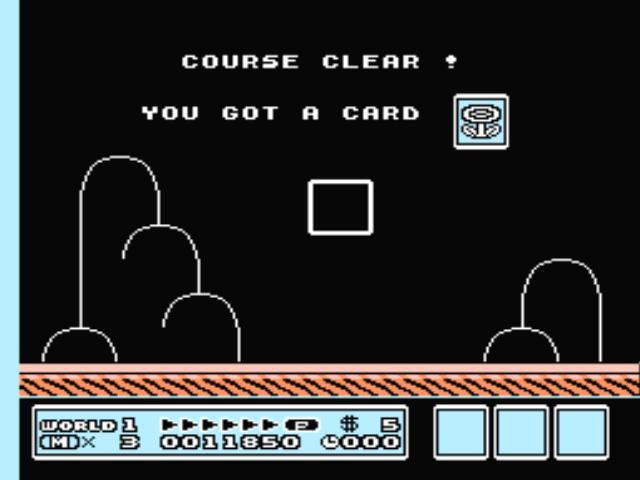 Super Mario Bros. 3 (NES) screenshot: Completing a level