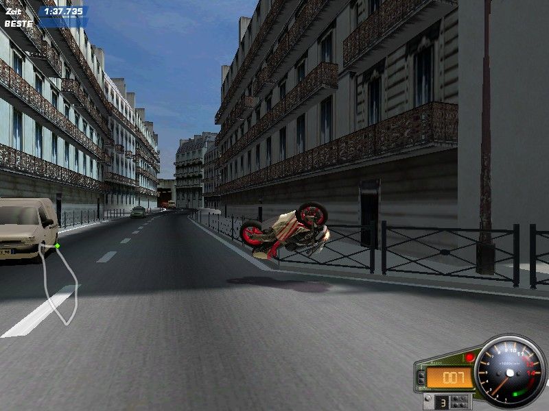 Moto Racer 3 (Windows) screenshot: Huh?!? What's going on with my bike??